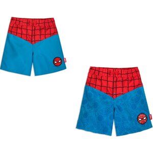 NEW Disney Store Marvel Spiderman Swimsuit Swim Trunks Board Shorts Suit 5/6 6